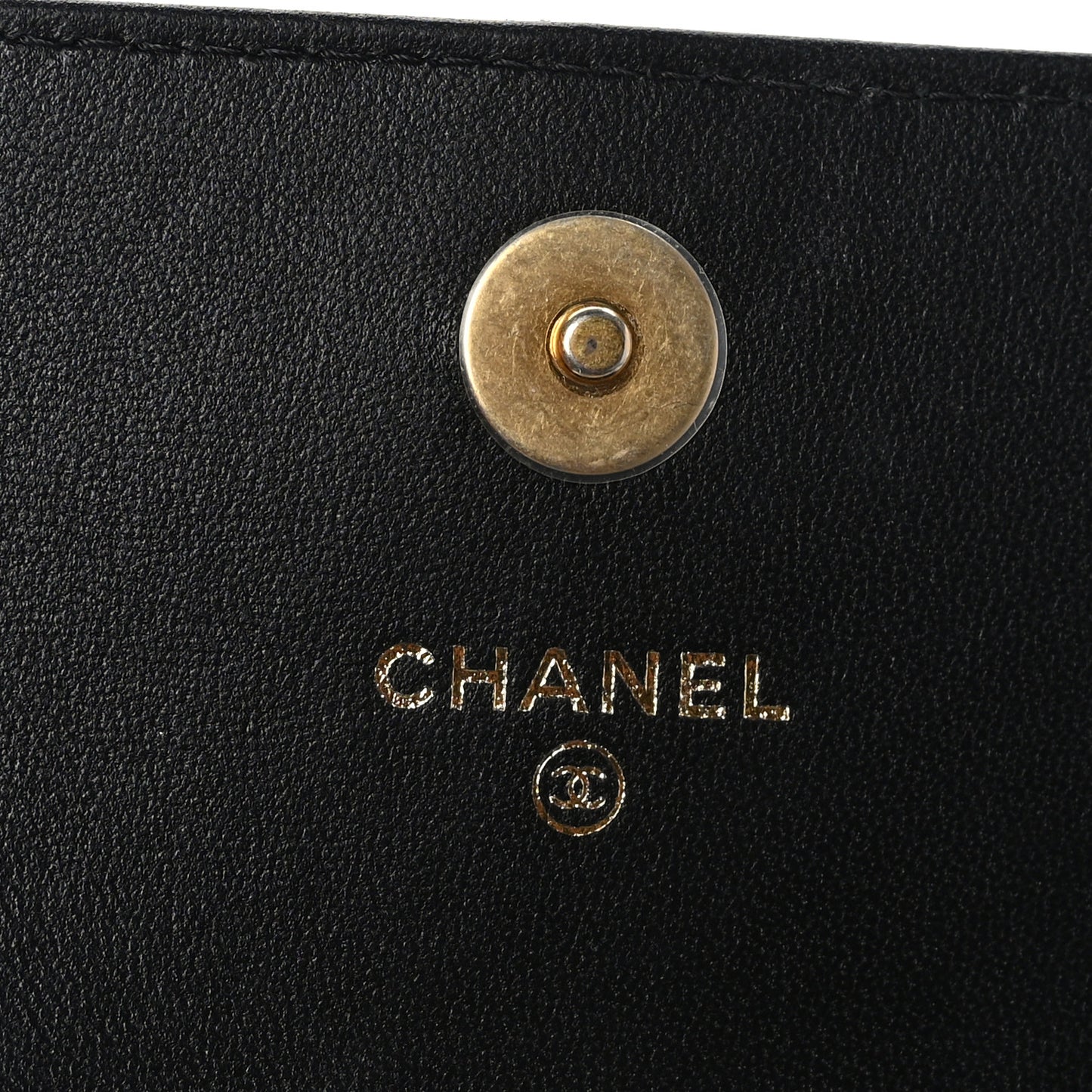 Lambskin Quilted CC Pouch With Handle Black