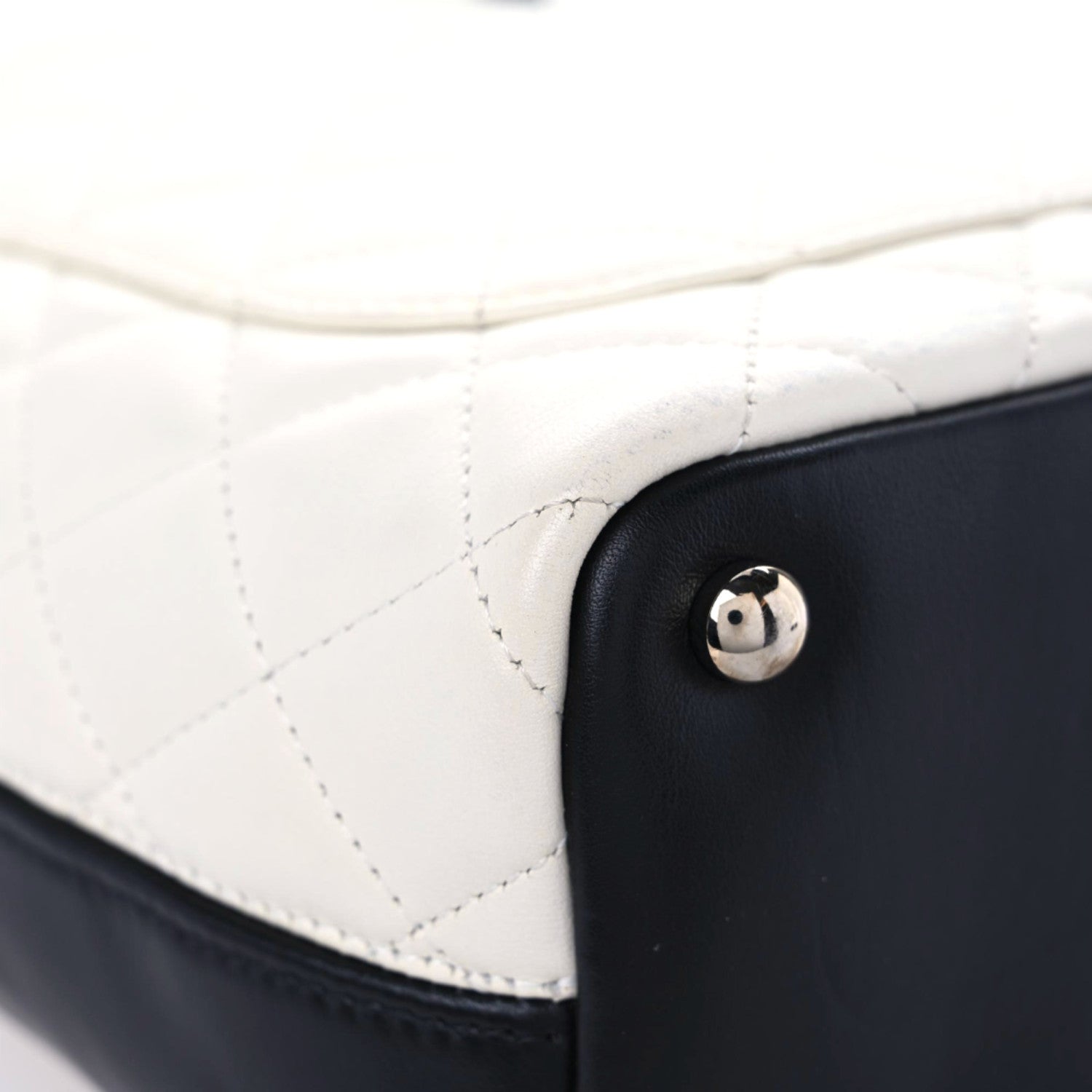 Chanel Calfskin Quilted Medium Cambon Tote White Black 6 of 17