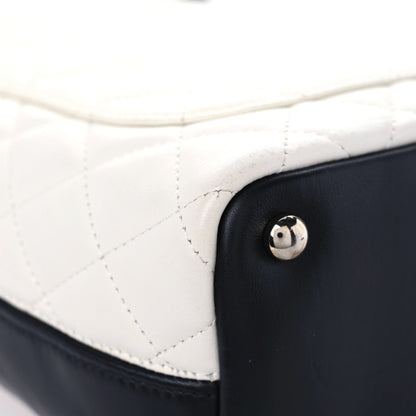 Chanel Calfskin Quilted Medium Cambon Tote White Black 6 of 17