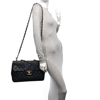 Chanel Lambskin Quilted XL Jumbo Single Flap Black 2 of 16