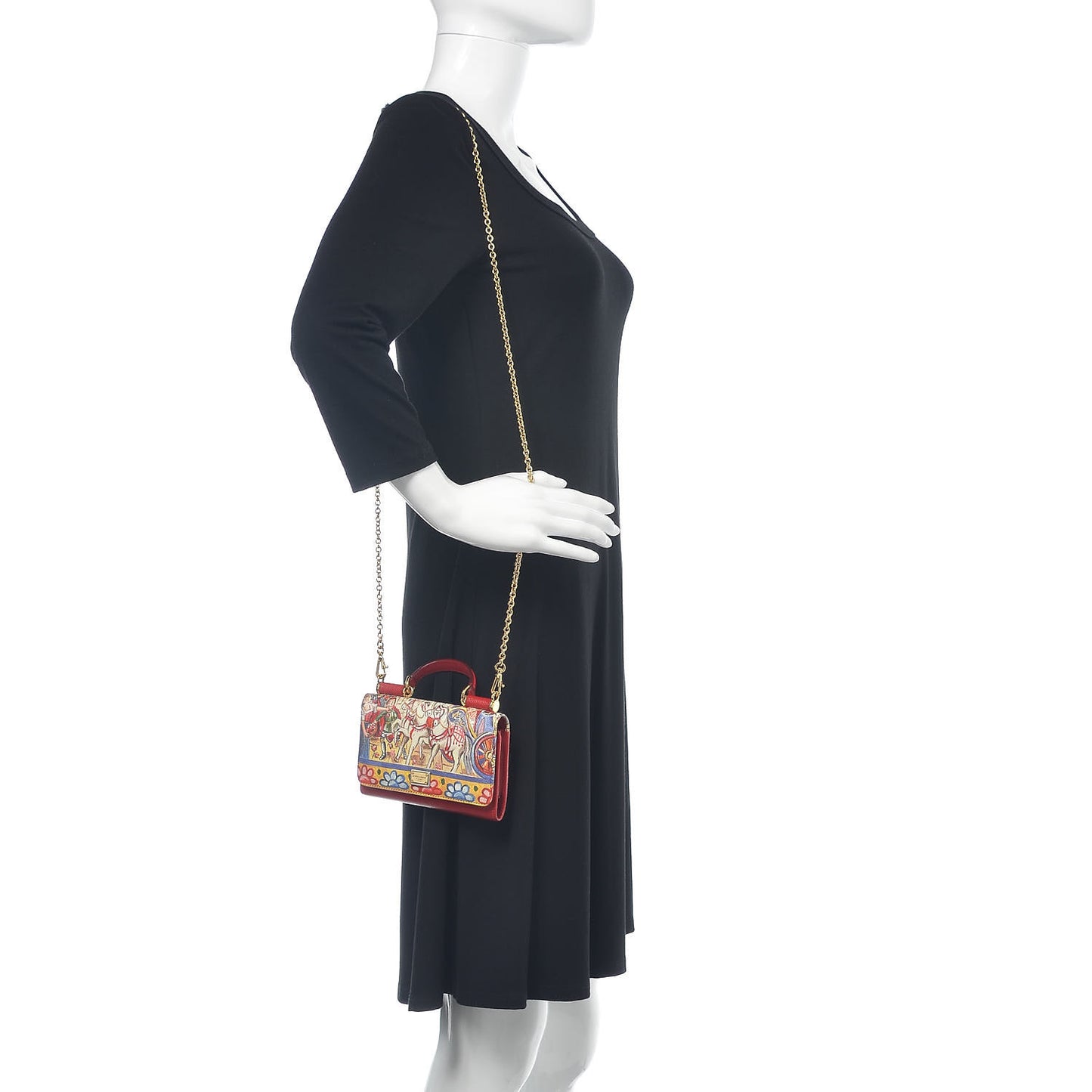 Dauphine Printed Mini Von Bag Multicolor Red