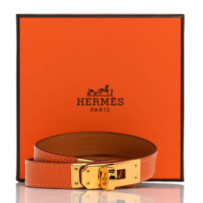 Hermes Epsom Kelly Double Tour Bracelet S Orange 7 of 7