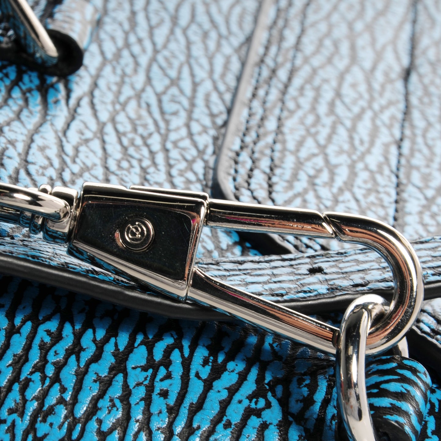 3.1 Shark Embossed Leather Medium Pashli Satchel Turquoise