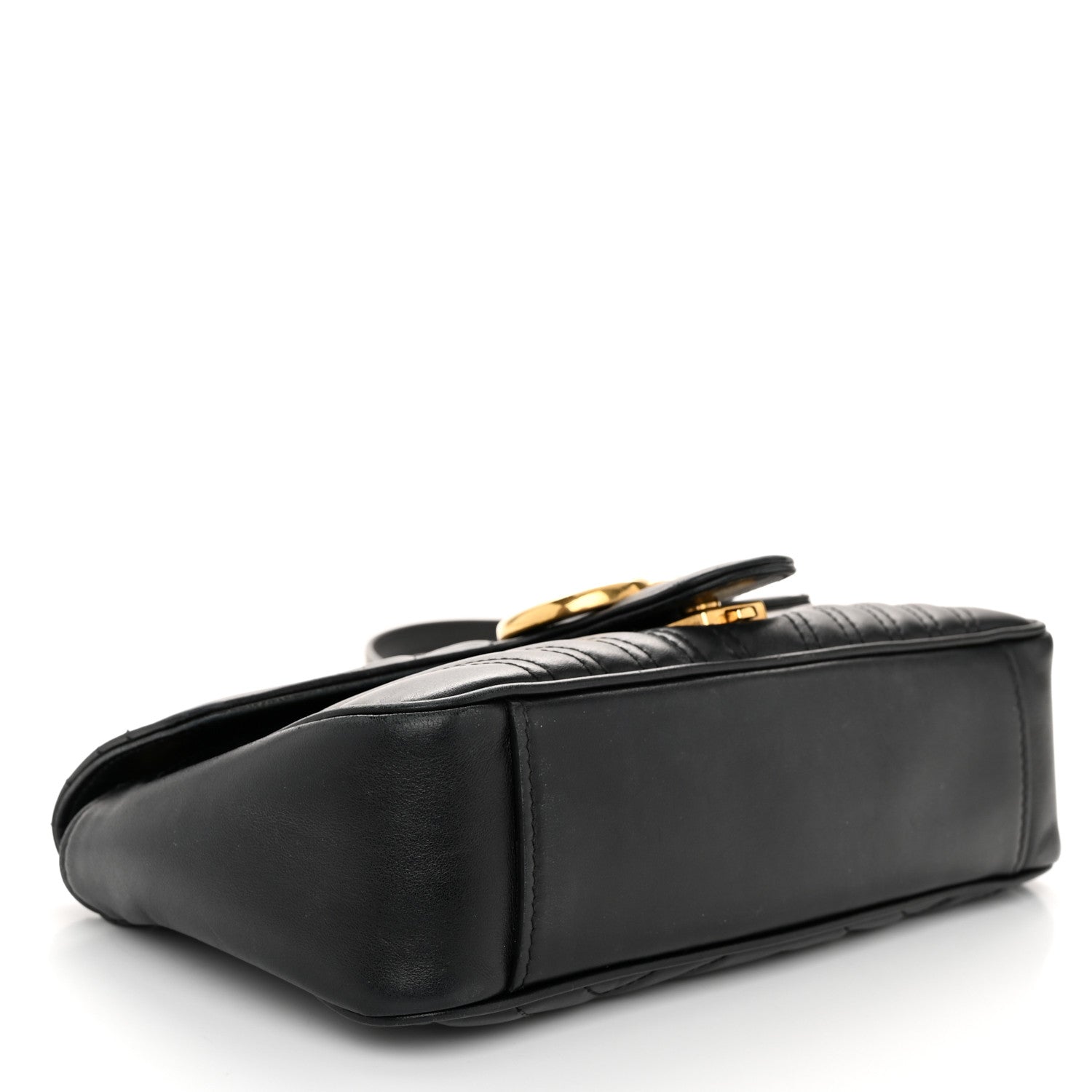 Gucci Calfskin Matelasse Small GG Marmont Shoulder Bag Black 4 of 12