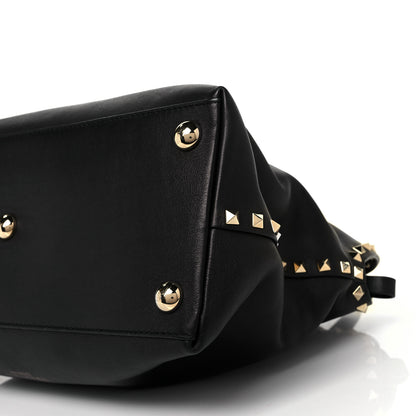 Valentino Garavani Vitello Rockstud Dome Satchel Black 16 of 23