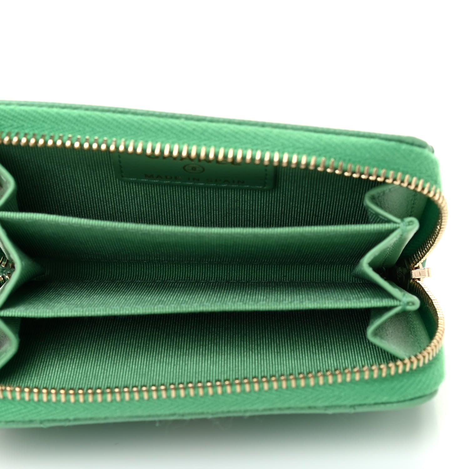 Chanel Caviar Quilted Zip Around Coin Purse Wallet Light Green 5 of 7