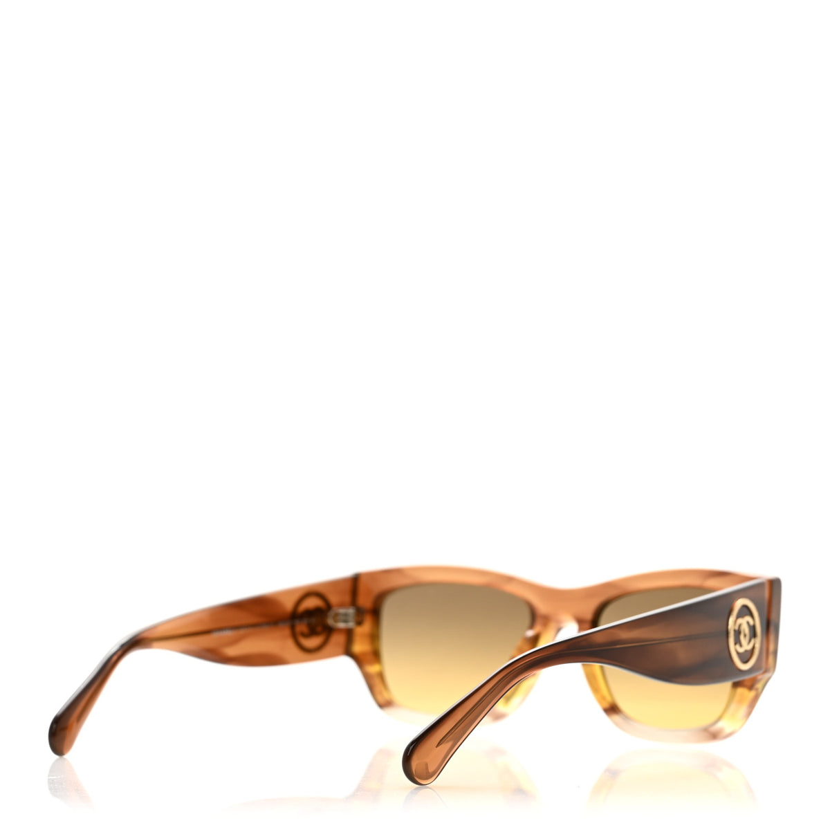 Acetate Rectangle Sunglasses 5507-A Brown Orange