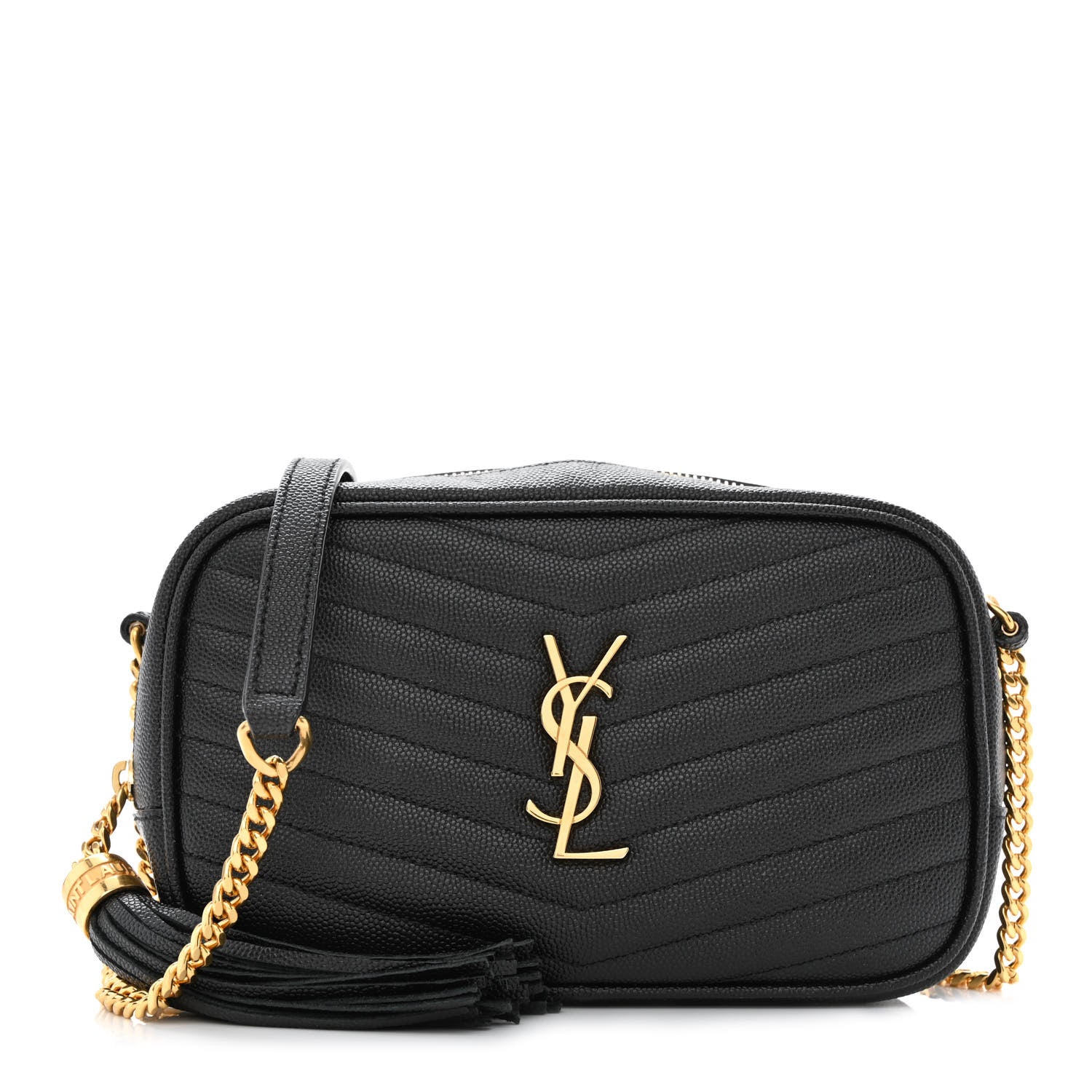 Saint Laurent Grain De Poudre Matelasse Monogram Mini Lou Camera Bag Black 1 of 10