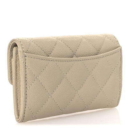 Chanel Caviar Quilted Flap Card Holder Wallet Beige 3 of 9