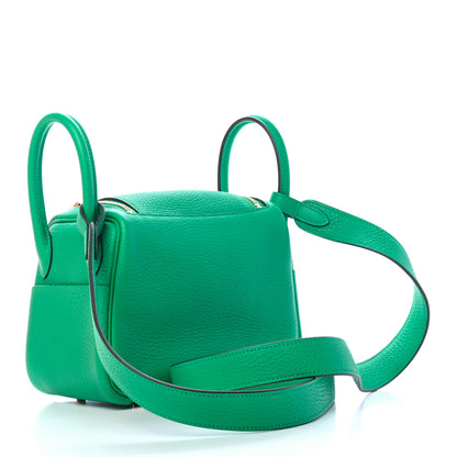 Hermes Taurillon Clemence Mini Lindy 20 Menthe 3 of 8