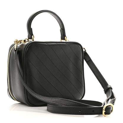 Gucci Sakai Be Green Calfskin Diagonal Stitched Blondie Top Handle Bag Black 3 of 12