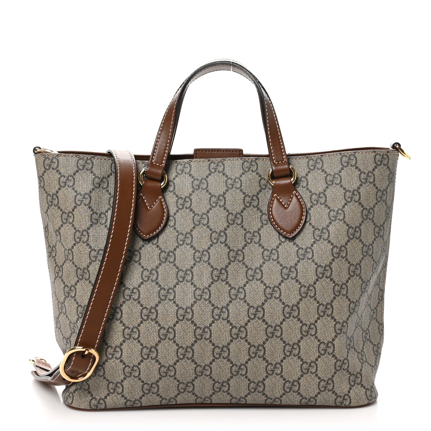 Gucci Soft GG Supreme Monogram Small Crossbody Tote Beige Cuir 1 of 10