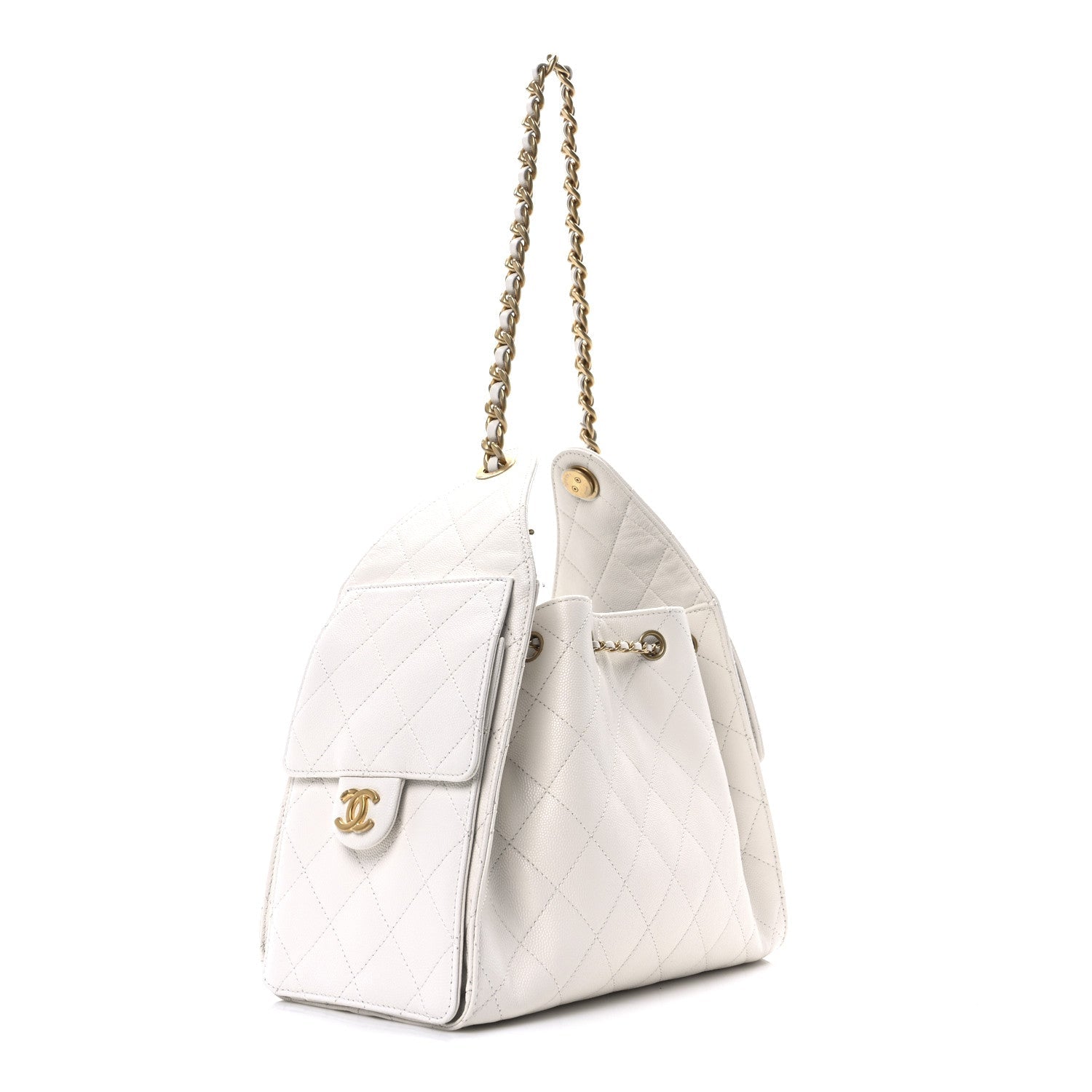Chanel Caviar Quilted Small Chanel 25 Handbag White 3 of 10