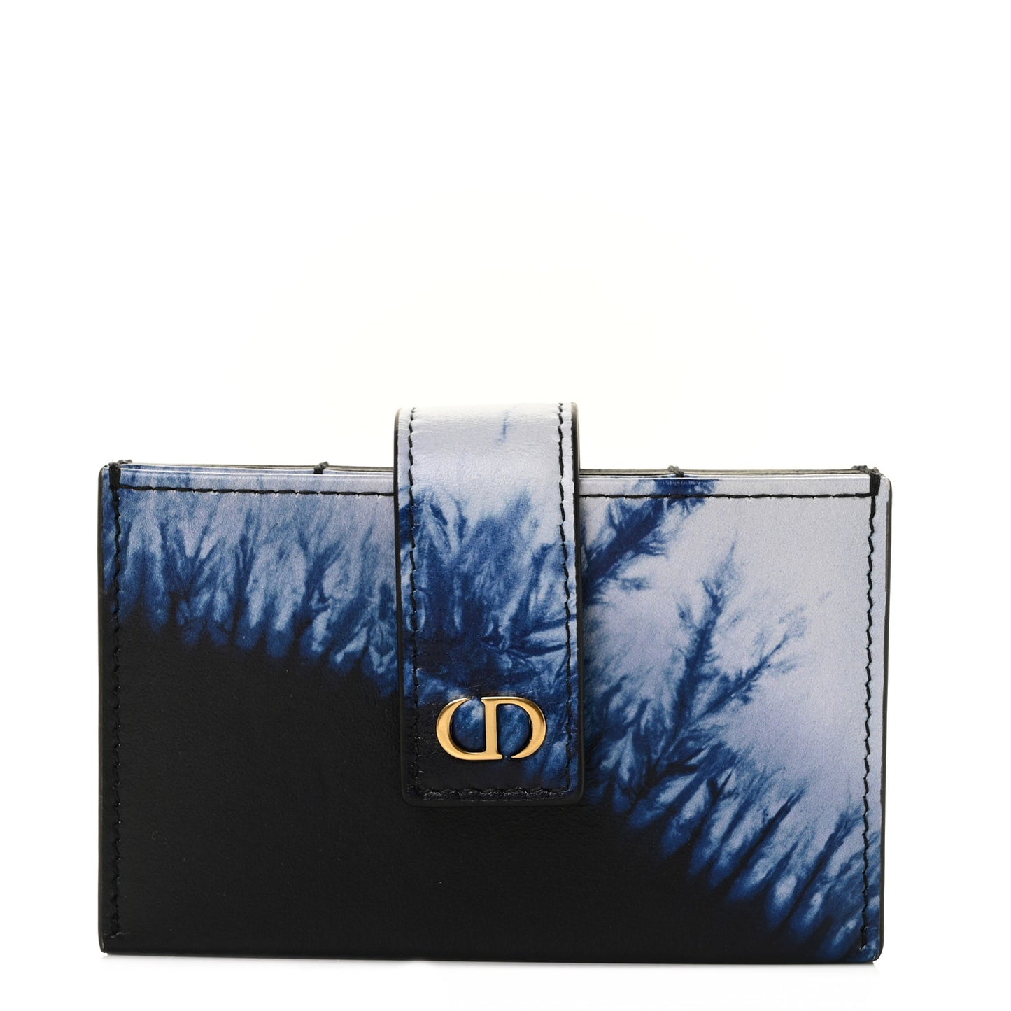 Calfskin Tie Dye Lady Dior 5-Gusset Card Holder Blue Multicolor