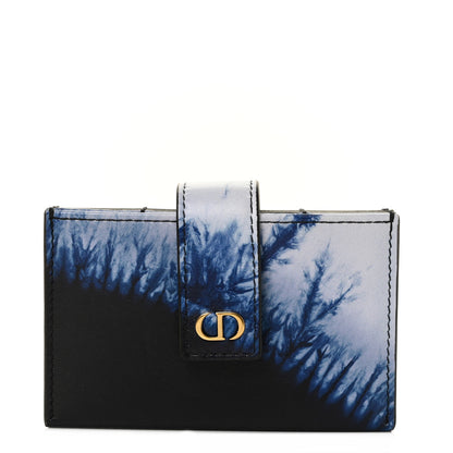 Christian Dior Calfskin Tie Dye Lady Dior 5-Gusset Card Holder Blue Multicolor 1 of 8