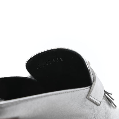 Hermes Metallic Goatskin Rivoli Mules 36 Gris Argente 8 of 9