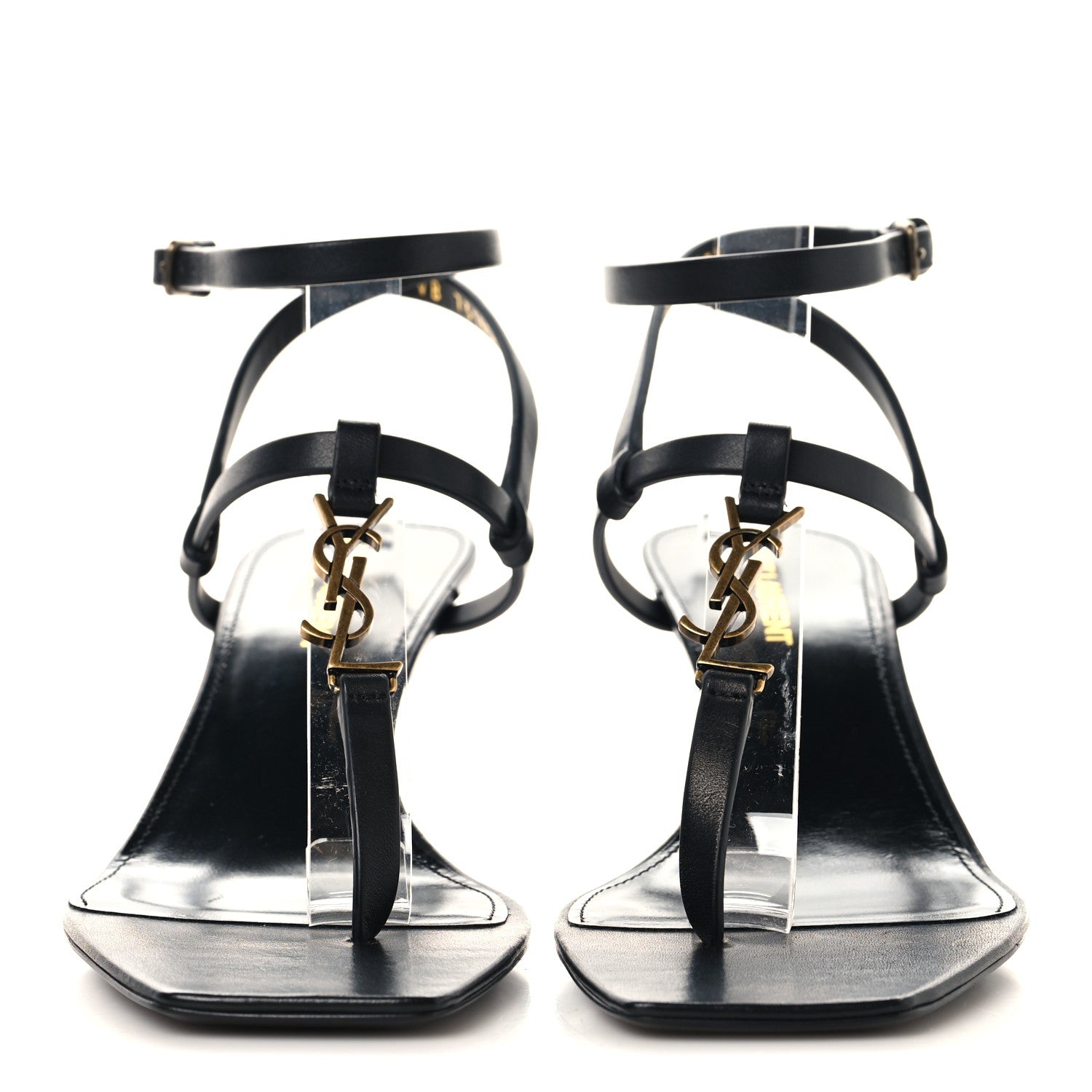 Saint Laurent Calfskin Cassandra 60 Sandals 37.5 Black 3 of 10