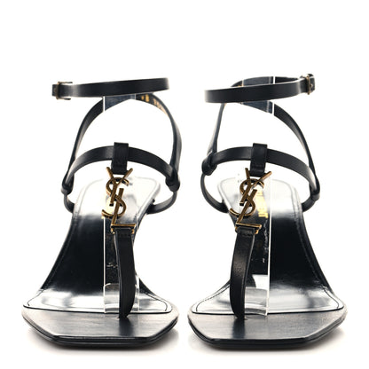 Saint Laurent Calfskin Cassandra 60 Sandals 37.5 Black 3 of 10