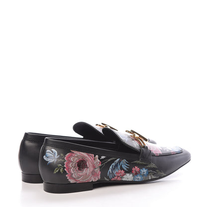 Louis Vuitton Calfskin Flowers Upper Case Flat Loafer 37 Black Multicolor 4 of 7
