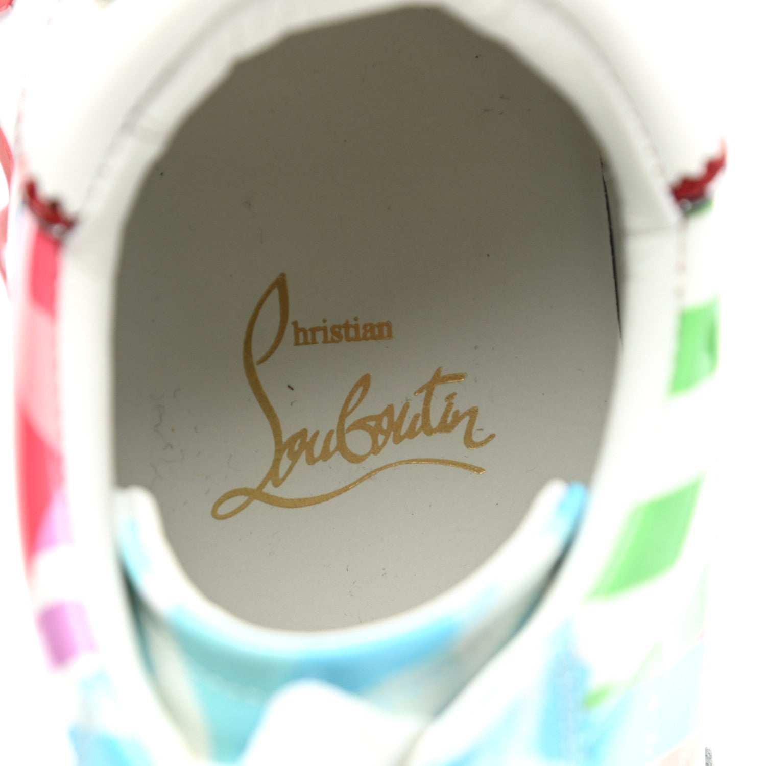 Christian Louboutin Calfskin Patent Swimming Pool Womens Loubishark Sneakers 36.5 Multicolor 8 of 11