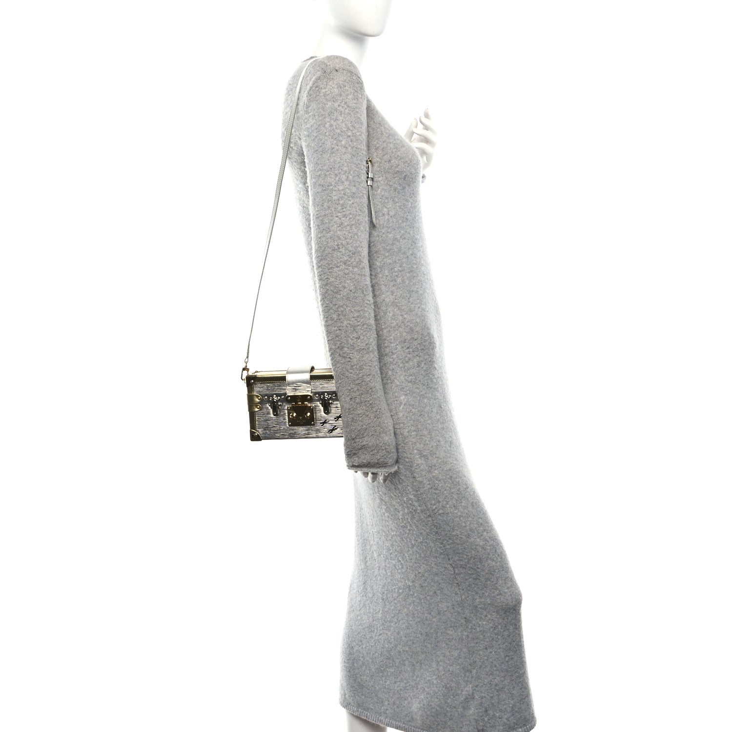 Louis Vuitton Metallic Epi Petite Malle Silver 2 of 9