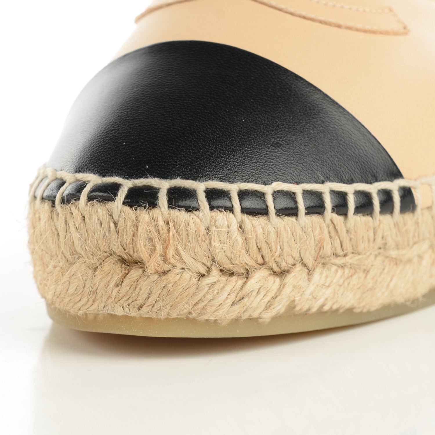 Chanel Lambskin CC Espadrilles 38 Beige Black 2 of 10