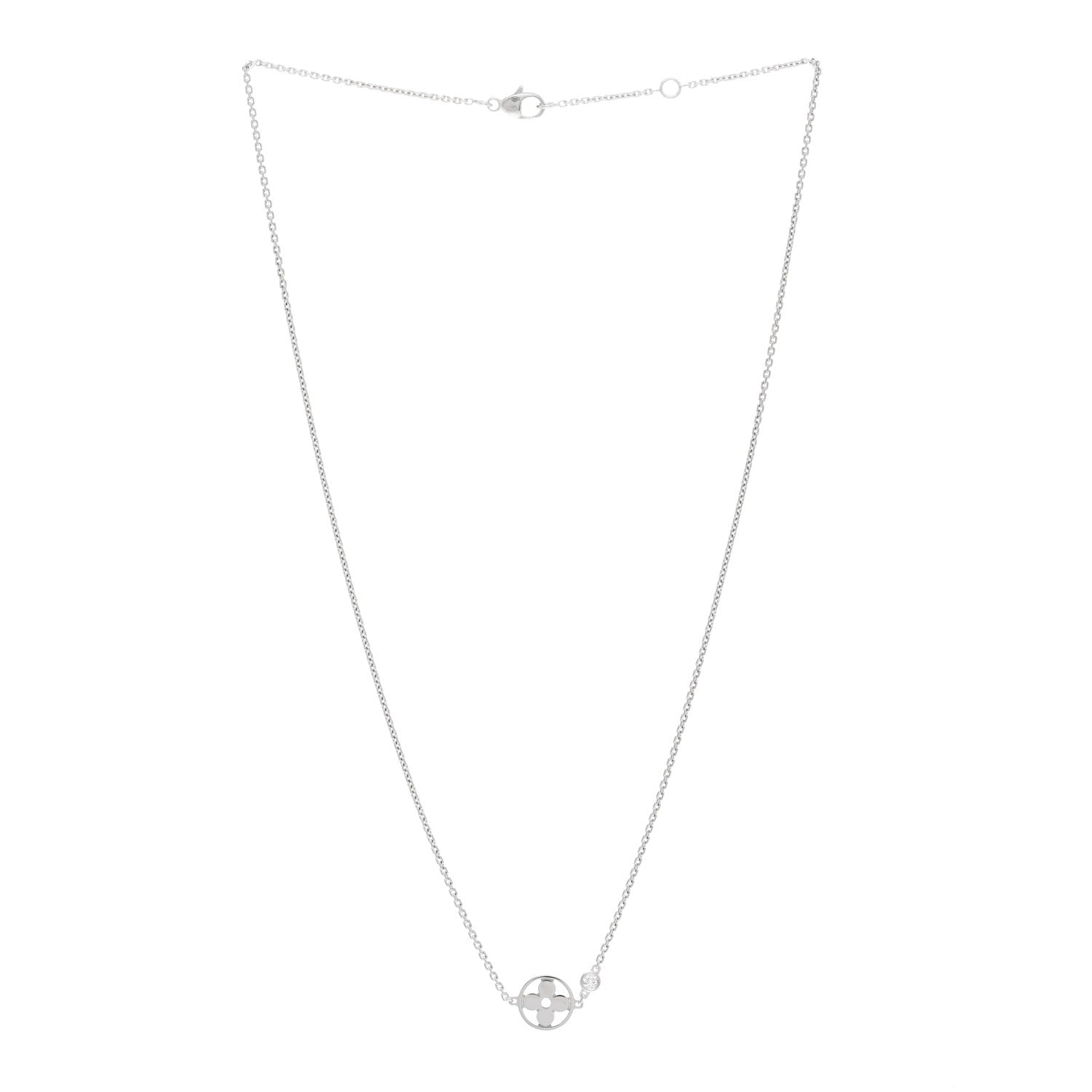 Louis Vuitton 18K White Gold Diamond Idylle Blossom Pendant Necklace 3 of 5
