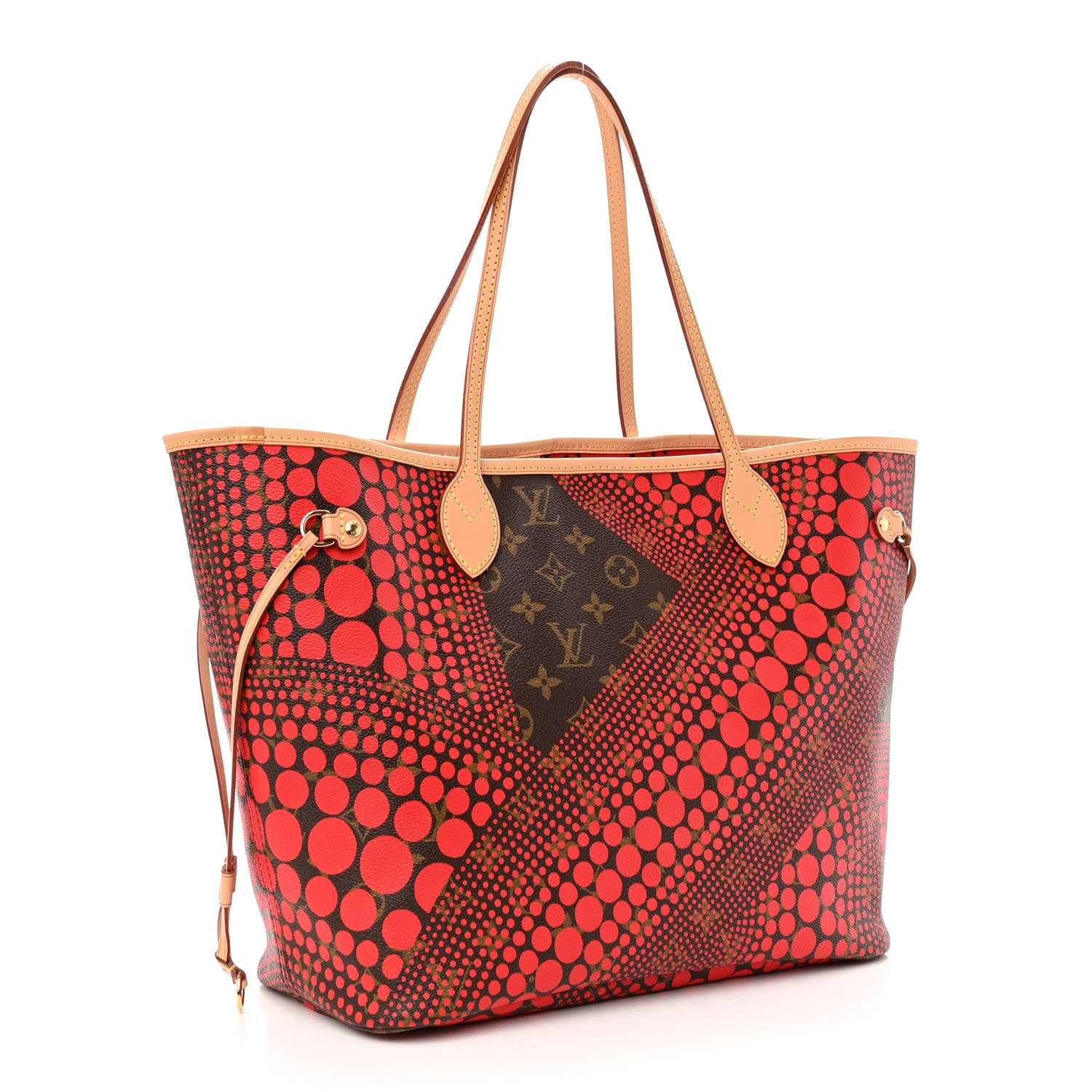Louis Vuitton Monogram Kusama Waves Neverfull MM Red 3 of 9