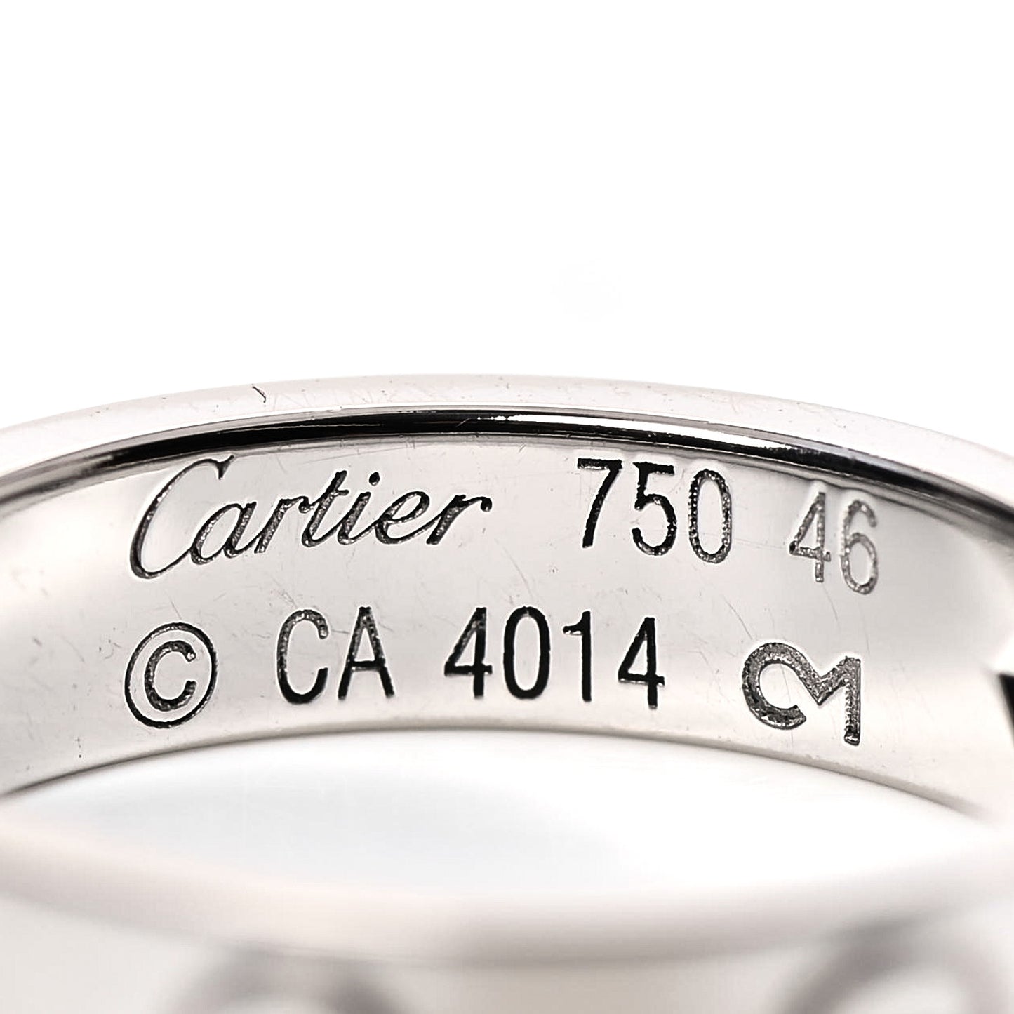 18K White Gold Diamond 4mm LOVE Wedding Band Ring 46 3.75