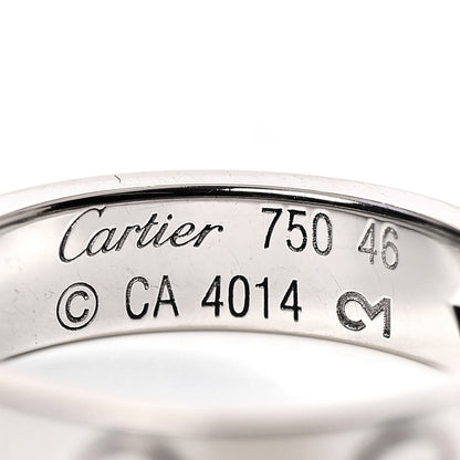 Cartier 18K White Gold Diamond 4mm LOVE Wedding Band Ring 46 3.75 4 of 6