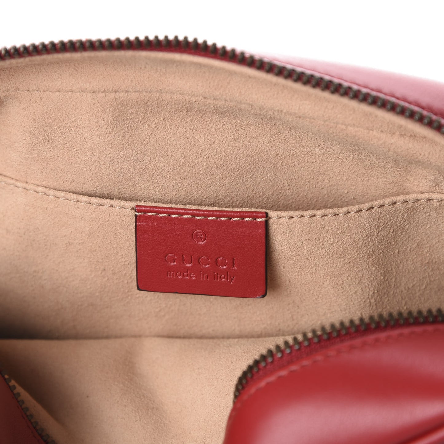 Calfskin Matelasse Small GG Marmont Chain Shoulder Bag Hibiscus Red