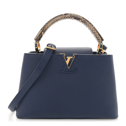 Louis Vuitton Taurillon Snakeskin Capucines MM Blue 1 of 10
