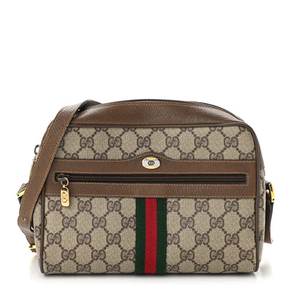 Gucci GG Supreme Monogram Web Small Ophidia Shoulder Bag Brown 1 of 11