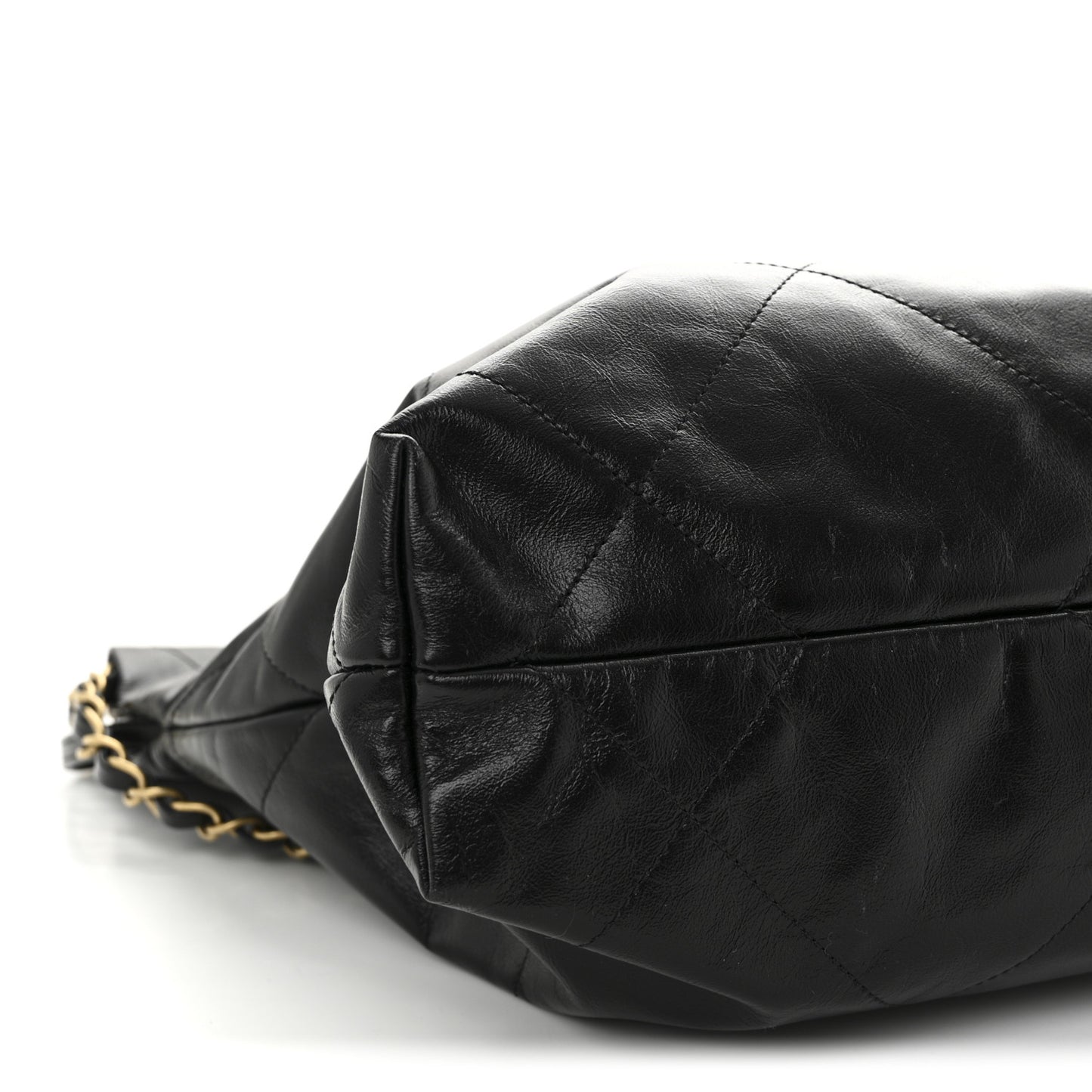 Shiny Calfskin Quilted Small Chanel 22 Black