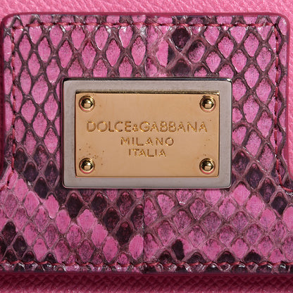 Dolce & Gabbana Dauphine Leather Python Large Miss Sicily Satchel Pink 6 of 8