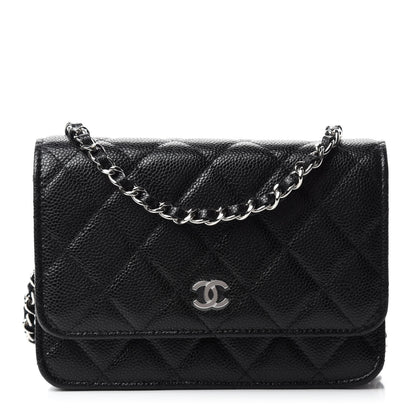 Chanel Caviar Quilted Mini Wallet On Chain WOC Black 1 of 12