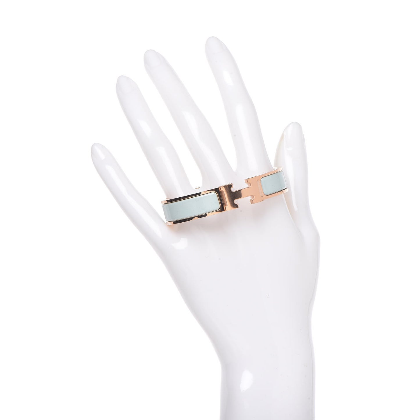 Enamel Narrow Clic Clac H Bracelet PM Vert Argile