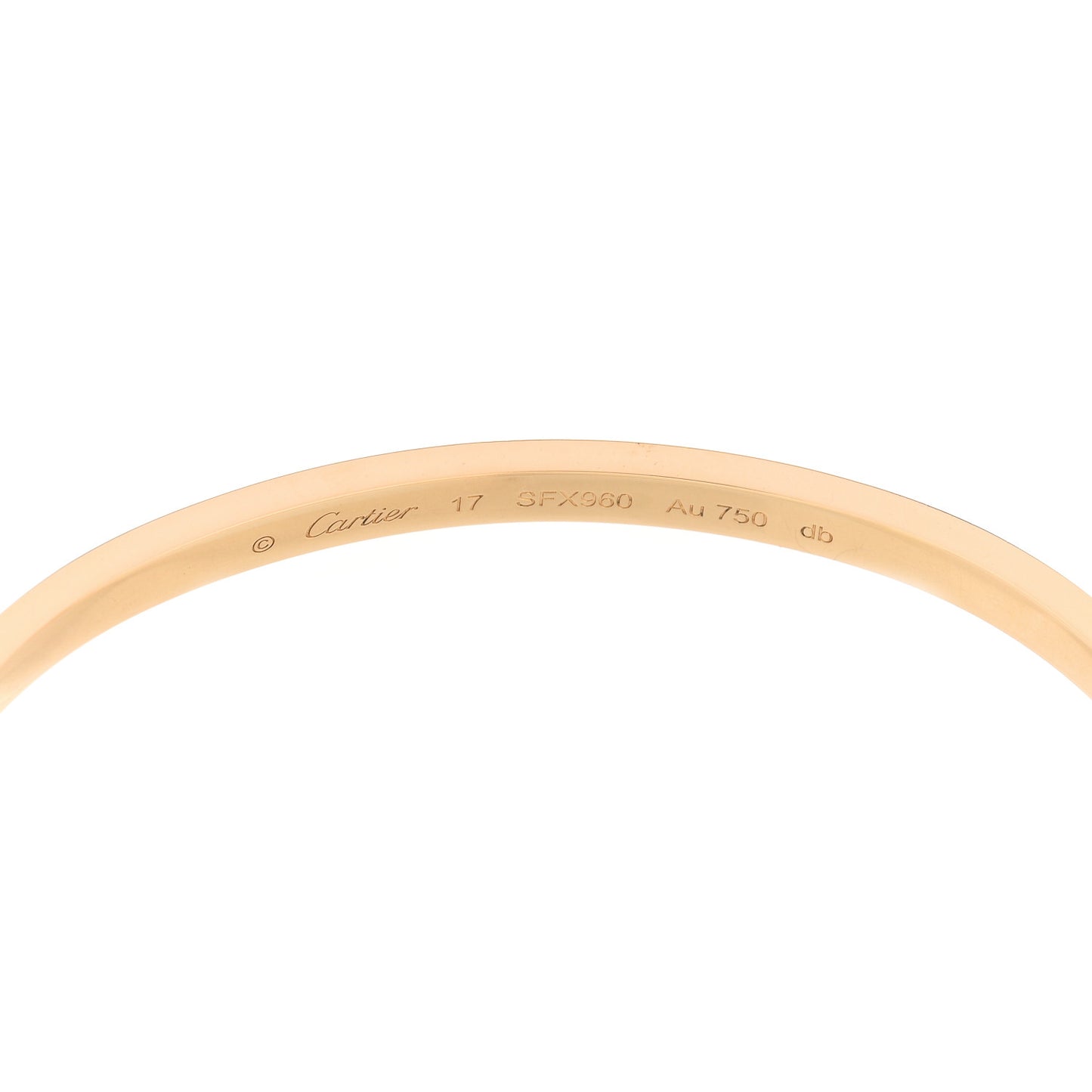 18K Yellow Gold Small LOVE Bracelet 17