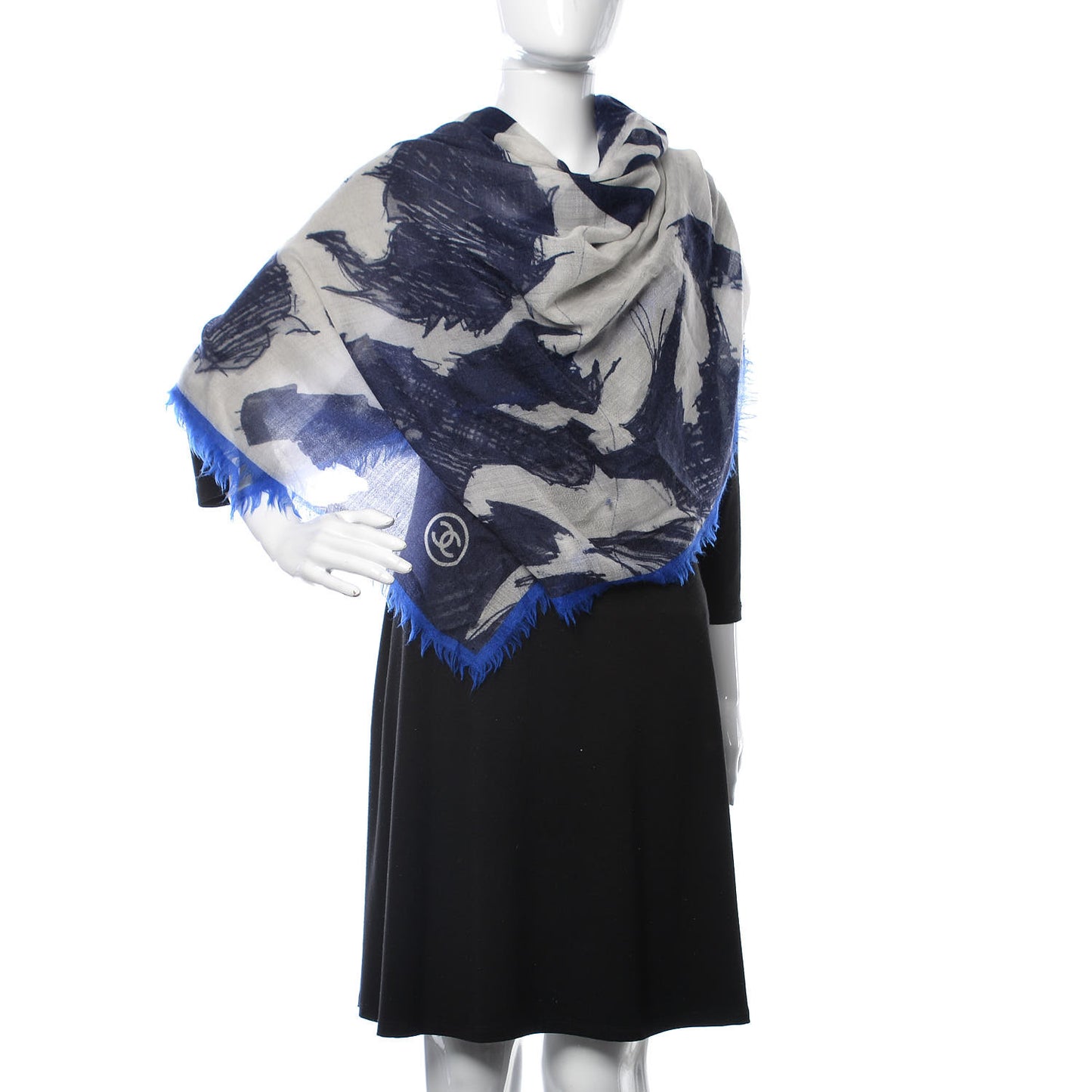 Cashmere CC Square Scarf Blue