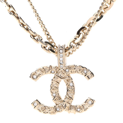 Chanel Crystal CC Multi Strand Chain Necklace Gold 4 of 5