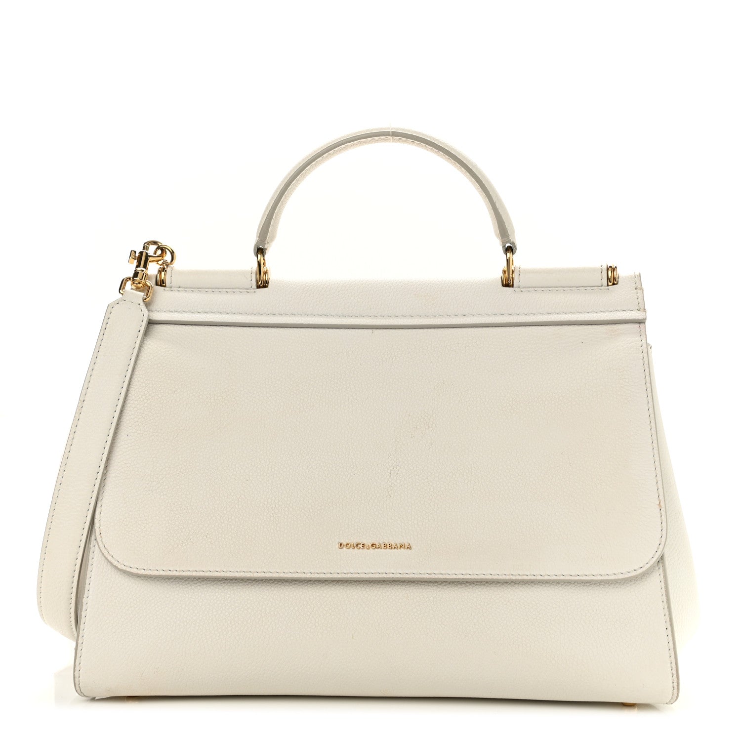 Dolce & Gabbana Calfskin Medium Sicily Soft Satchel White 1 of 14