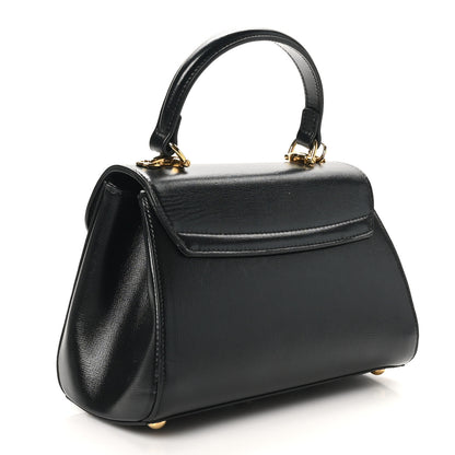 Gucci Glazed Textured Calfskin Mini Horsebit 1955 Top Handle Flap Bag Black 3 of 10