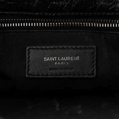 Saint Laurent Crinkled Calfskin Matelasse Monogram Medium Niki Chain Satchel Black 6 of 11