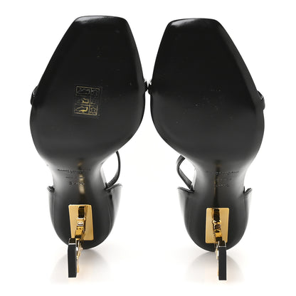 Saint Laurent Patent Calfskin Opyum 85 Sandals 39.5 Black Gold 6 of 9