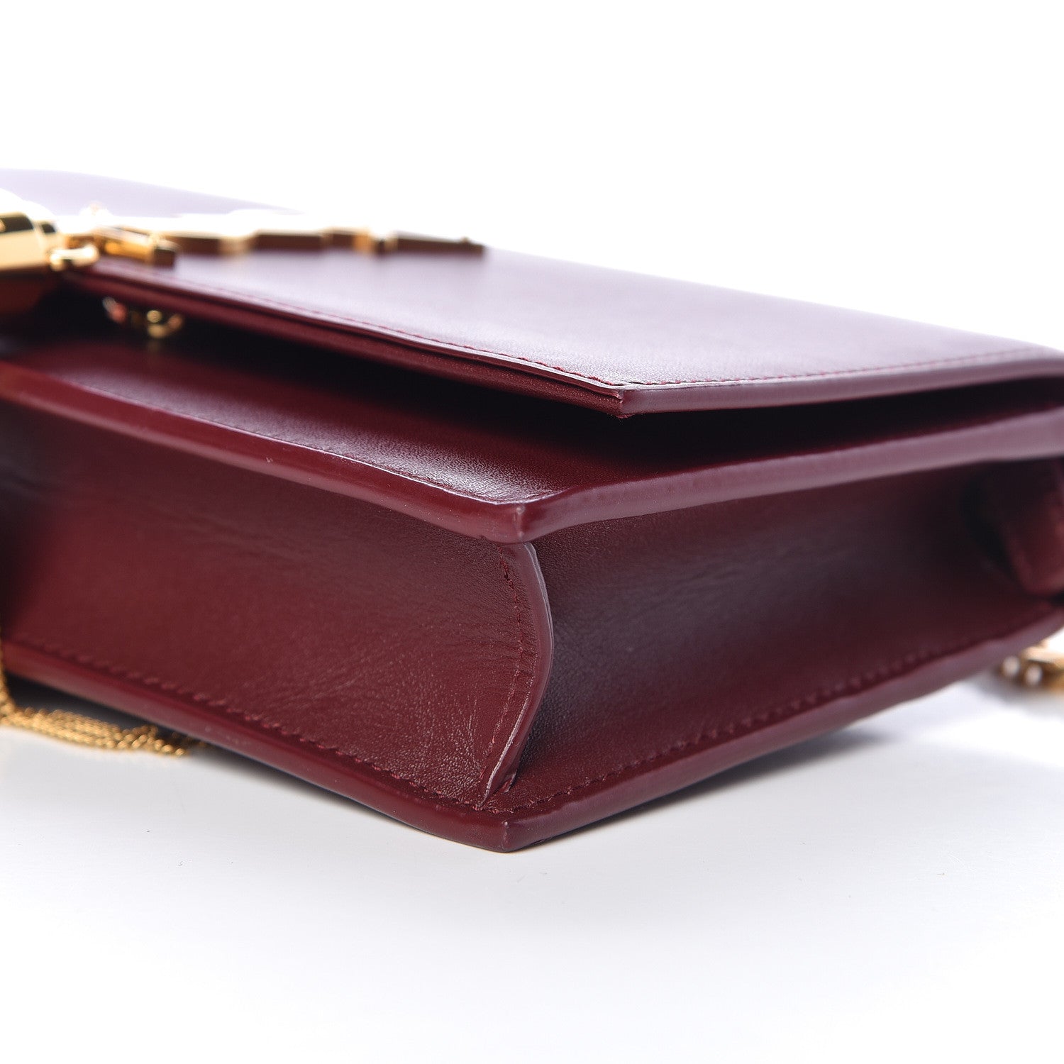 Saint Laurent Smooth Calfskin Classic Monogram Kate Tassel Chain Wallet Palissandre 11 of 12
