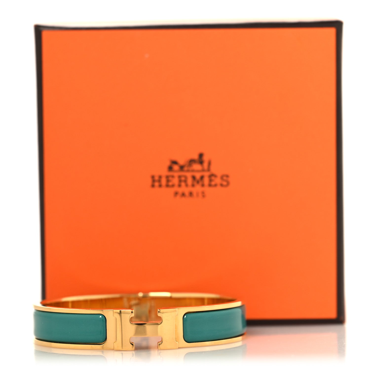 Hermes Enamel Narrow Clic Clac H Bracelet PM Emeraude 5 of 5