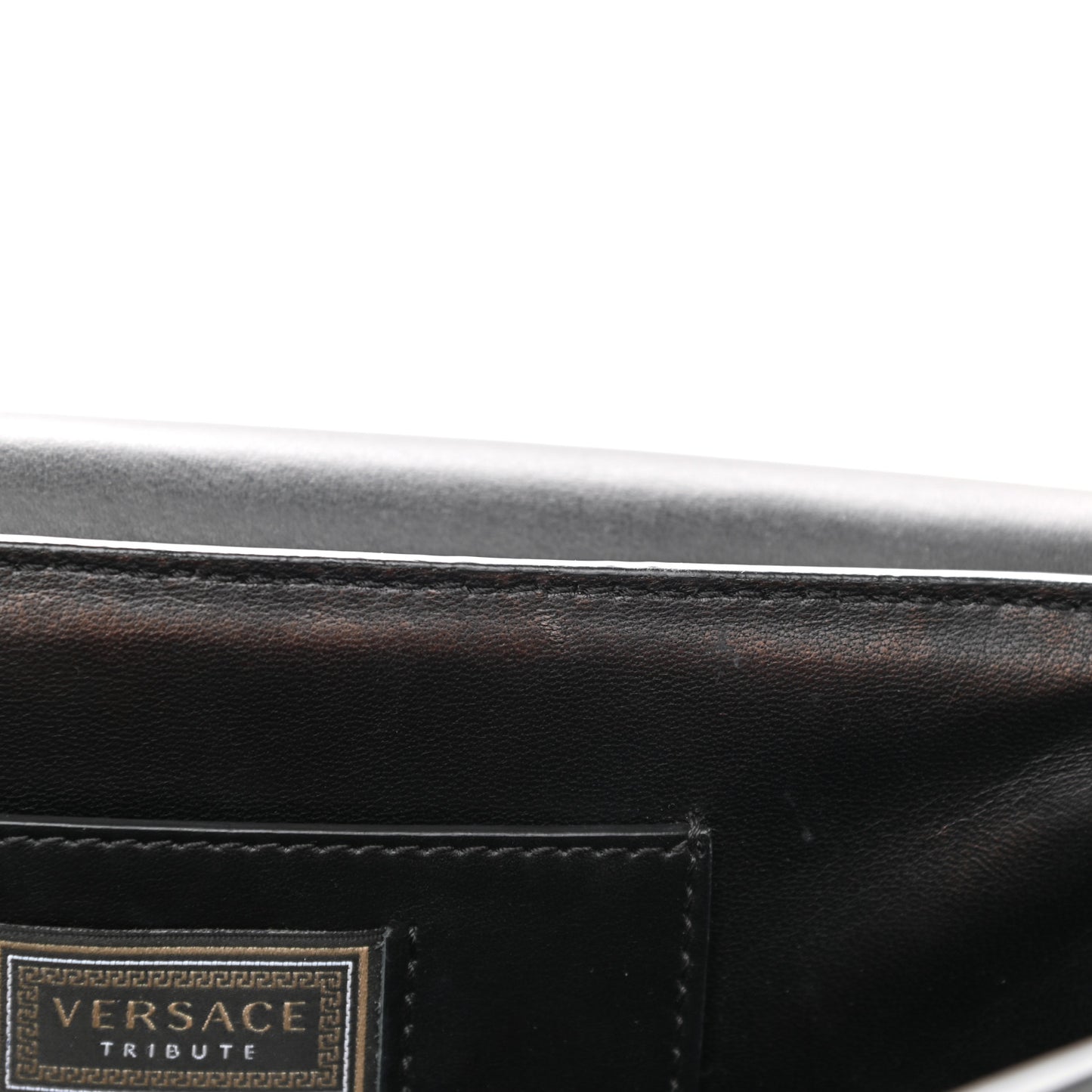 Nappa Crystal Embroidered Medium Icon Flap Black