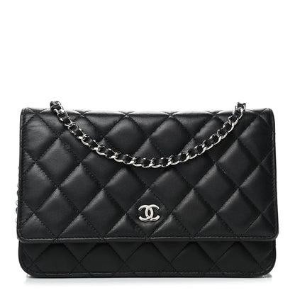 Chanel Lambskin Quilted Wallet On Chain WOC Black 1 of 5