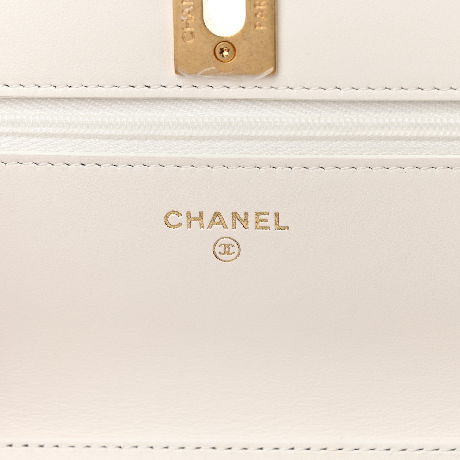 Chanel Pearly Caviar Quilted Fit For You Wallet On Chain WOC White 6 of 12