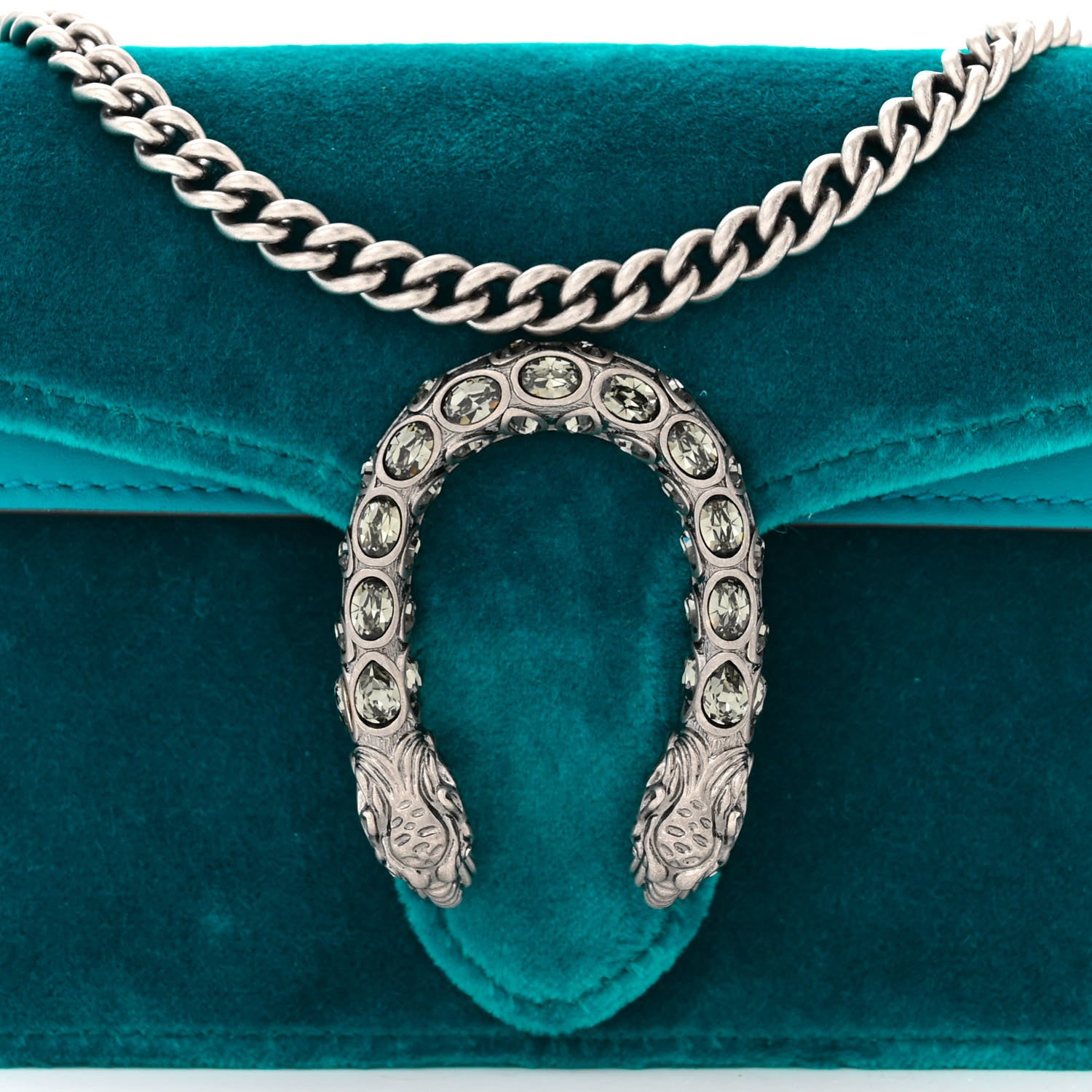 Gucci Velvet Super Mini Dionysus Shoulder Bag Pavone Cyan 7 of 10
